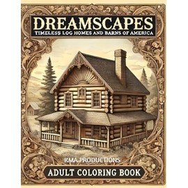 Dreamscapes: Timeless Log Homes and Barns of America: A captivating journey through the iconic log cabins and rustic barns that define America's countryside, designed for coloring relaxation.