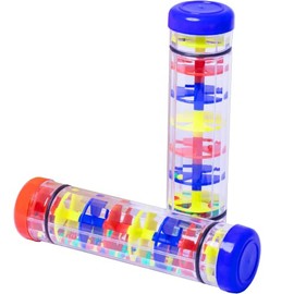 RONDURE 2 Pack Rainmaker Rain Stick Toy, 8 Inch Rain Sticks for Kids, Rainstick Sensory Developmental Shaker Tube, Baby Rattle Musical Instrument for Babies 6-12 Months, Toddlers 1-3
