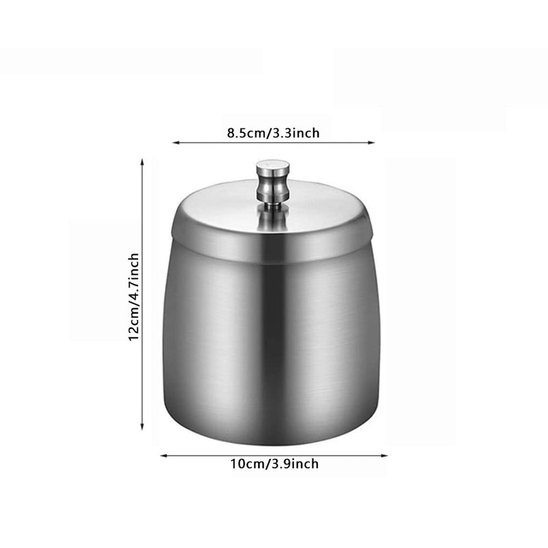 Large Stainless Steel Ashtray Smokeless, Odorless Thickened Windproof Ashtray with