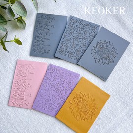 Keoker Polymer Clay Texture Sheets, Clay Texture Mat for Making Earrings Jewerly, Polymer Clay Earrings Tools (No. 4-6)