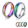 Mivofun 2 Pcs Mood Rings, Temperature Emotion Ring, Stainless Steel Color Changing Mood, for Boyfriend Girlfriend Couple Fashion Jewellery Daily Party Birthday Valentine's Day Gift Anniversary (10, Silver, Rainbow)