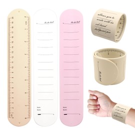 6Pcs Silicone Memo Wrist Bands,9.37"X1.77"Wearable to do List Bracelet Reusable Erasable Wrist Notepad Writable Waterproof Silicone Memo Wristbands for Nurse Teacher Elder Daily Study Work Supplies
