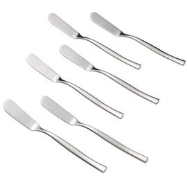 Idomy Cuchillos para mantequilla de acero inoxidable de 6 piezas, esparcidores de queso/mantequilla, 6,32 pulgadas