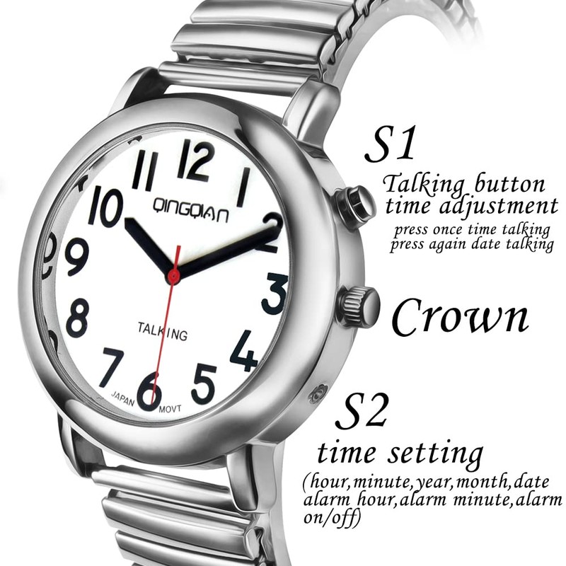QINGQIAN EnglishTalking Watch Suitable for the elderly and visually impaired