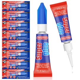 8 Pcs Super Glue, 3 Gram Multipack Mini Superglue Quick Dry Clear Super Glue for Plastic Wood Metal Glass Fabric Rubber Leather Shoes Ceramic Jewelry Repair DIY Crafts