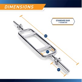 Marcy Threaded Solid Chrome Triceps Bar for Weightlifting and Bodybuilding IRBB-34T