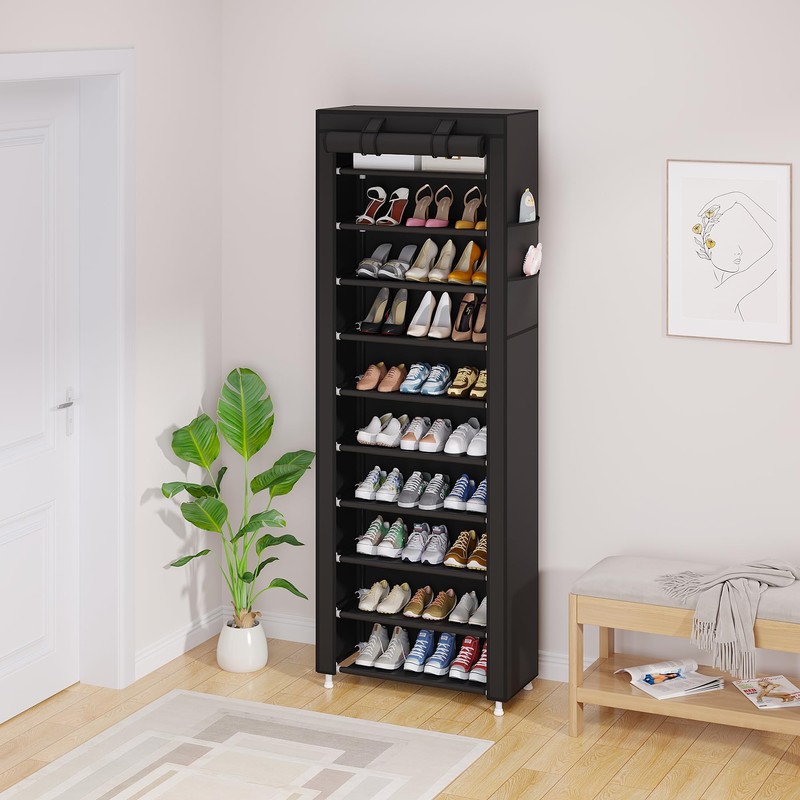 UDEAR 10-Tier Free Standing Shoe Rack Sturdy Shoe Rack Organizer