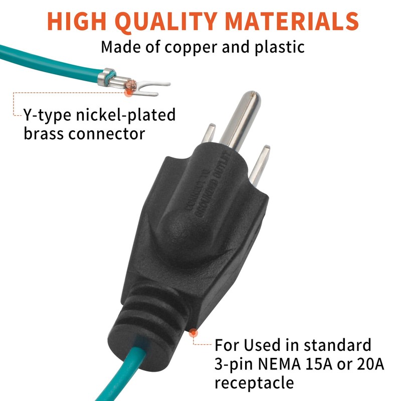 Shielded Ethernet Patch Panel Bond Ground Extension Cord –14AWG (Y-Terminal