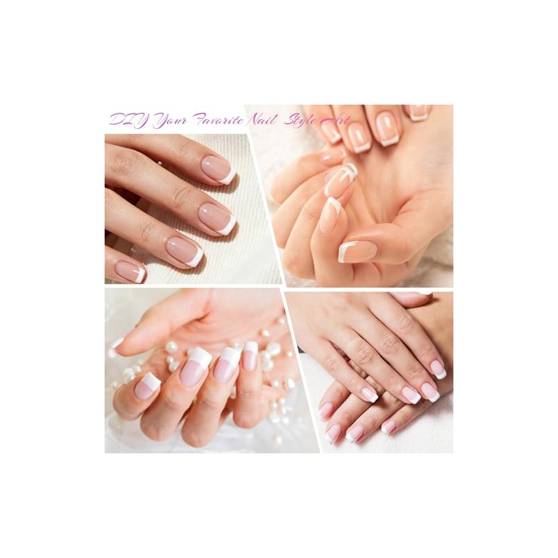 AORAEM Puntas de uñas francesas blancas, 120 puntas de uñas