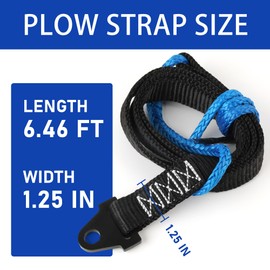 UCandy 64in Plow Strap for ATV UTV Winch, Heavy Duty Snow Plow Lift Strap, 3500lb High Tensile Strength Winch Snow Plow Straps for Use with Standard or Wide Winches