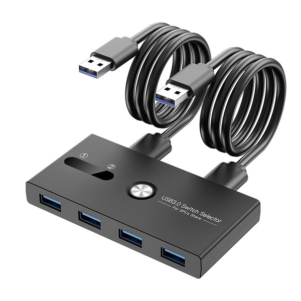 USB 3.0 Switch Selector,ZIYUETEK KVM Switcher 4 Port USB Peripheral