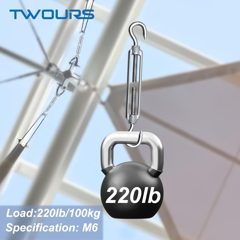 Hook & Hook Turnbuckles Twours 304 Stainless Steel Heavy Duty