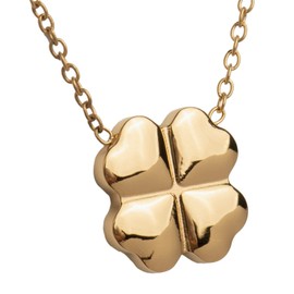 LuckyLy Collar de Mujer con Dije de Trébol de Buena Suerte, Acero Inoxidable con Baño de Oro 18k – Ideal como Regalo para Mamá Cumpleaños, Mujer Joven, Modelo Flora