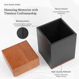 Timeless Walnut Wood Urn for Ashes Adult Male & Female Large – Handcrafted Cremation Urn for Human Ashes – Keepsake Box & Memorial Ashes Keepsake - Large Urns for Ashes for Women – Pet Urns for Dogs