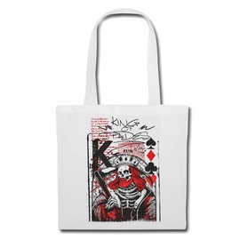 'Shoulder bag "King of Skull Gothic Outdoor Bike Club Mc Motorcycle Chopper Custom Motorbike, Meet Club Meet Shopping Bag School Bag Gym Bag in White