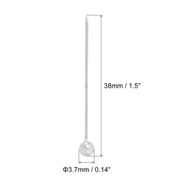 PATIKIL Pearl Head Sewing Pins, 12 Set Straight Corsage Decorative Round Pin for Sewing Dressmaking Supplies, White