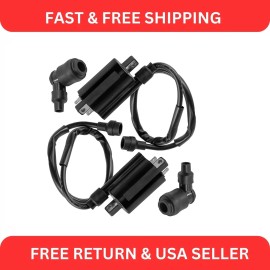 Caltric 21130-2060 21121-2092 Ignition Coil w/ Spark Plug Boot Cap For Kawasaki