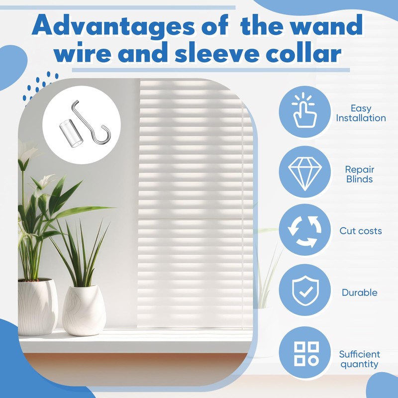 Ninehaoou 4 Set Wand Wire and Sleeve Collar for Horizontal