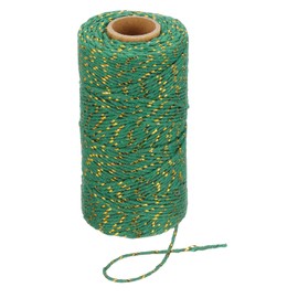 PATIKIL 2mm x 109 Yard Cotton Butcher Twine, Cotton Bakers Twine String Rope Cord for Gift Wrapping Arts Crafts Party Decorations Gardening, Green Gold