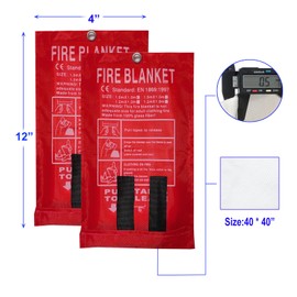 TUNGTAR Emergency Fire Blanket Fiberglass Fireproof Blankets - Essential Camping Safety Gear for Home and Kitchen - Protect Your Loved Ones(2 Pack)