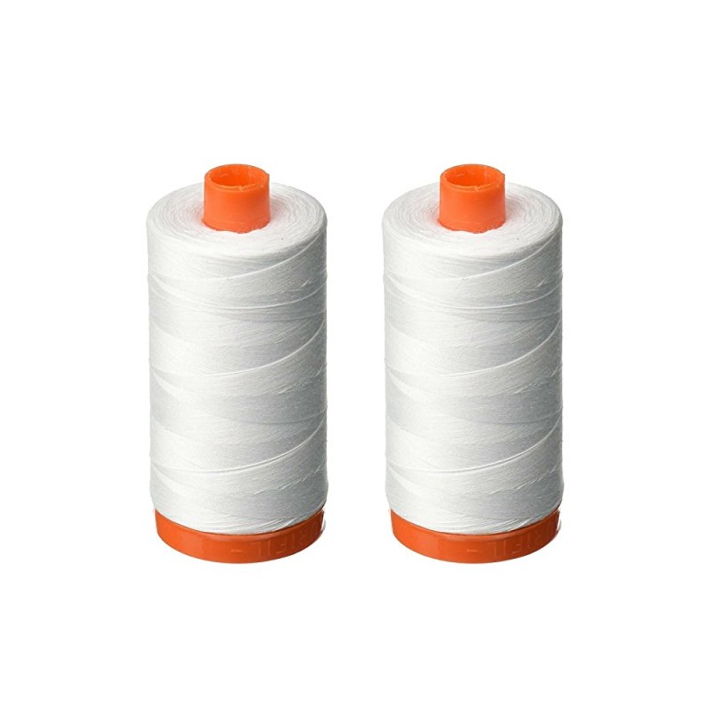 Aurifil White Cotton Quilting Thread (2-Pack, 356 Yards Each)