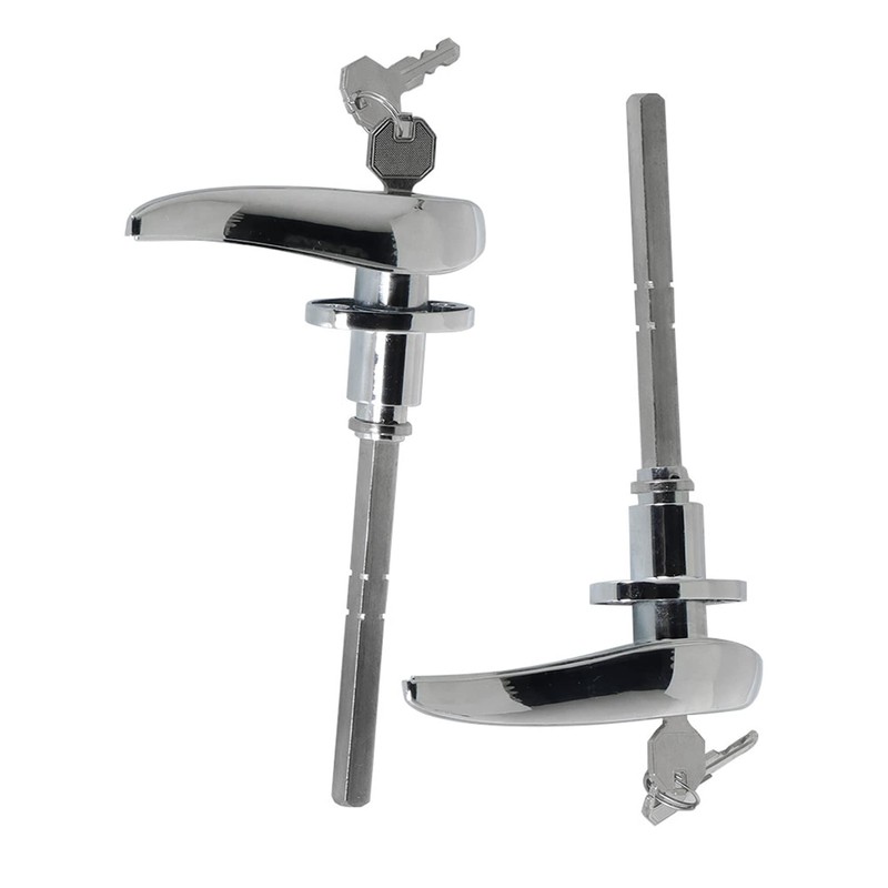 WFLNHB Outside Locking Door Handles Silver Steel Replacement for 1933