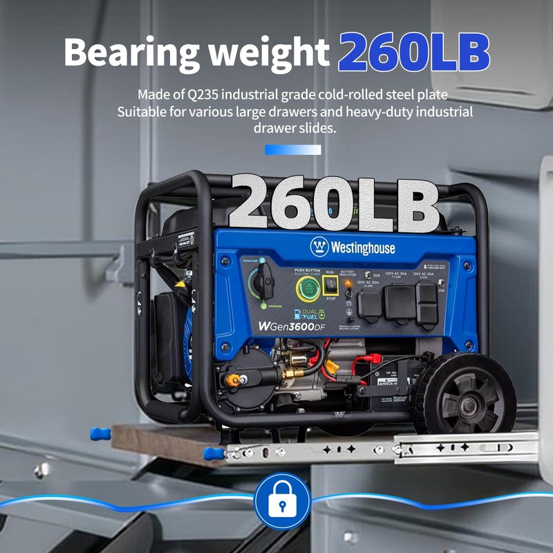 SLIDEWAY 260 Lbs Heavy Duty Locking Drawer Slides 1 Pair