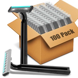 Maquinillas de Afeitar Desechables A Granel para Hombre, Paquete de 100 Unidades, Suministros para Personas Sin Hogar A Granel, Maquinilla de Afeitar de Doble Hoja para Hombre, Suministros de V