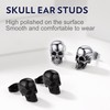 Skull Studs for Men Women Black Skull Head Stud Earrings