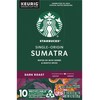 Starbucks Coffee K-Cup Pods, Single-Origin Sumatra Coffee, Dark Roast 100%