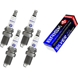 BRISK Silver LR15YS 1332 Spark Plugs Petrol LPG GPL CNG Car Gas (Pack of 4)
