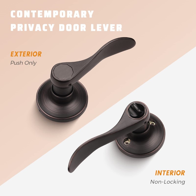 KNOBWELL 5 Pack Interior Door Handles Oil Rubbed Bronze Door