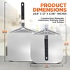 NutriChef Nonstick Pizza Peel - 16" x 12" Aluminum Pizza