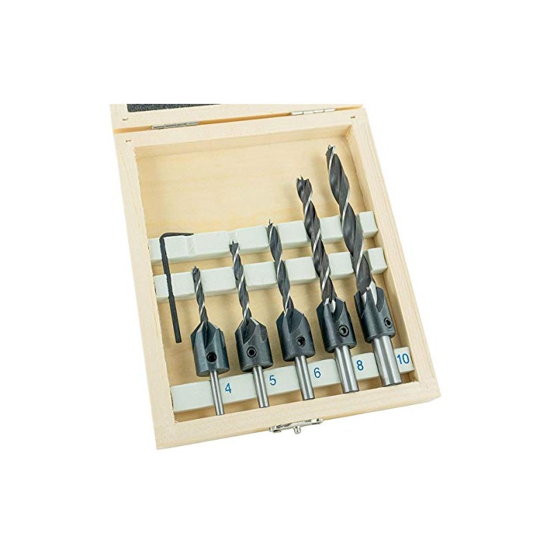 ENT 6-Piece Drill Countersink Set WS - 5x Cylindrical Spiral