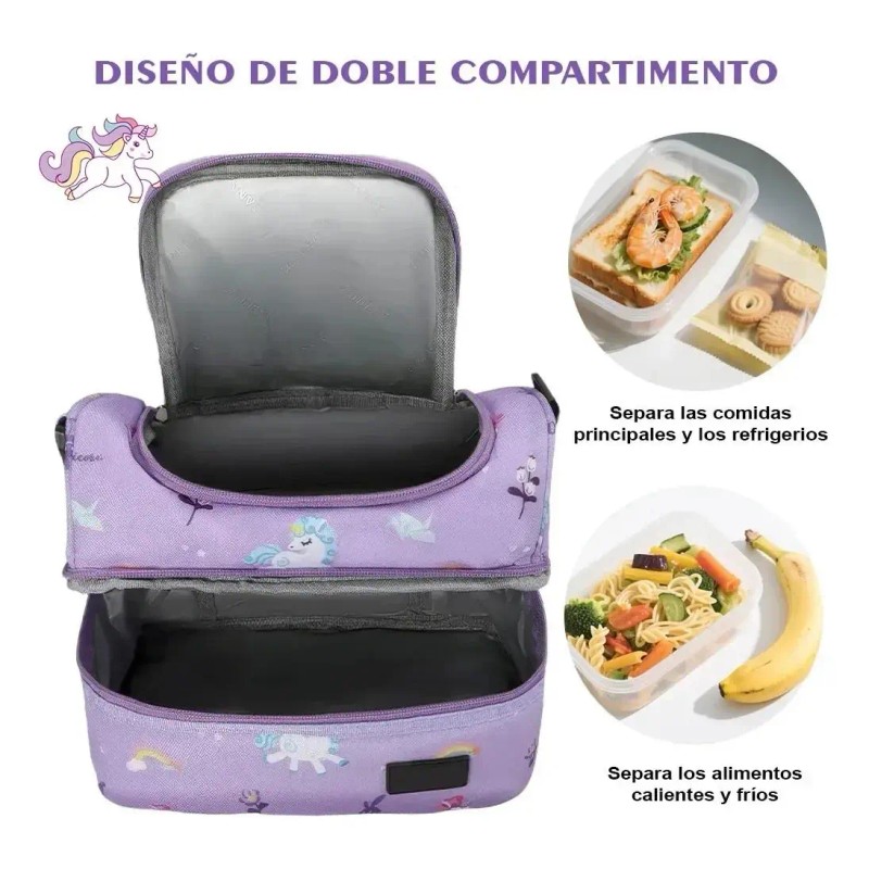 Lovlylovly Lonchera Moda 25cm 7l Térmica Doble Con Correa Ajust