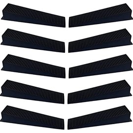 Door Stoppers Door Wedges - Pack of 10 - Black