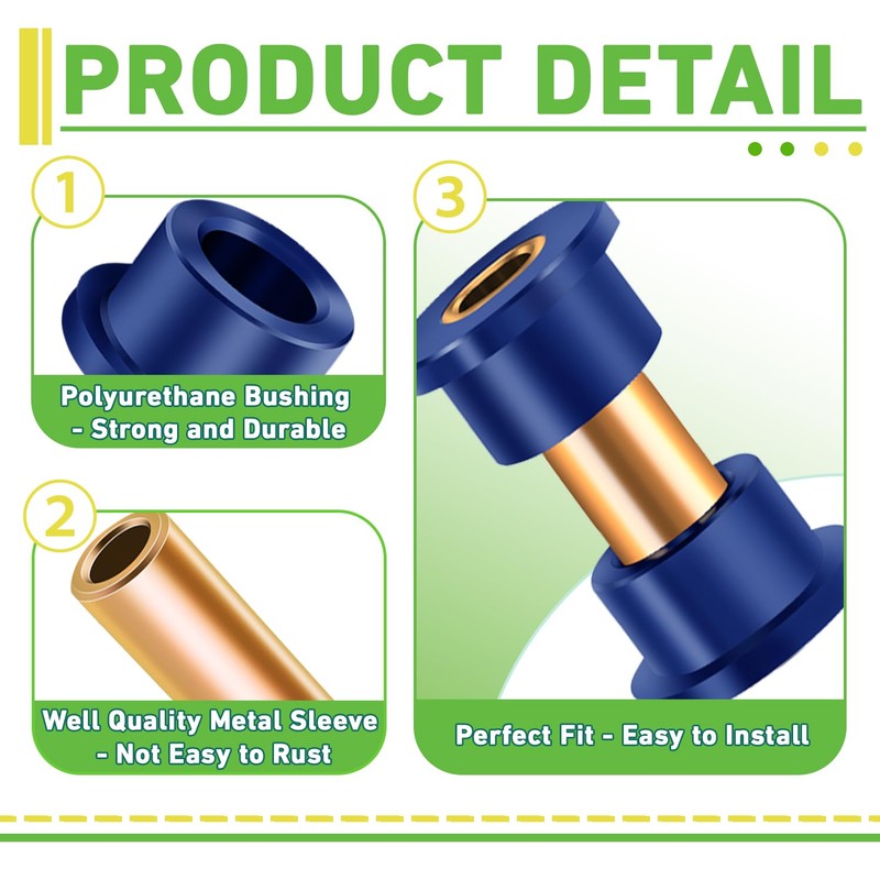 Drive-up Club Car DS Bushings and Sleeve Kit, Polyurethane Bushings
