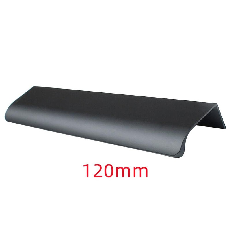 MOVKZACV Black Drawer Pulls, Finger Edge Pull Concealed Handle,Modern Style