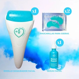 Set De Rodillo Facial, Suero Y Parches Con Ácido Hialurónico