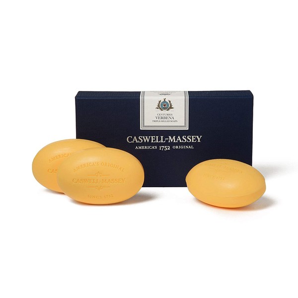 Caswell-Massey Triple Milled Luxury Bath Soap Set - Verbena - 5.8 Ounces Each, 3 Bars