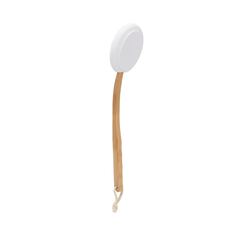 Lotion Applicator EVA Wooden Handle 4 Replaceable Pads Shower Brush