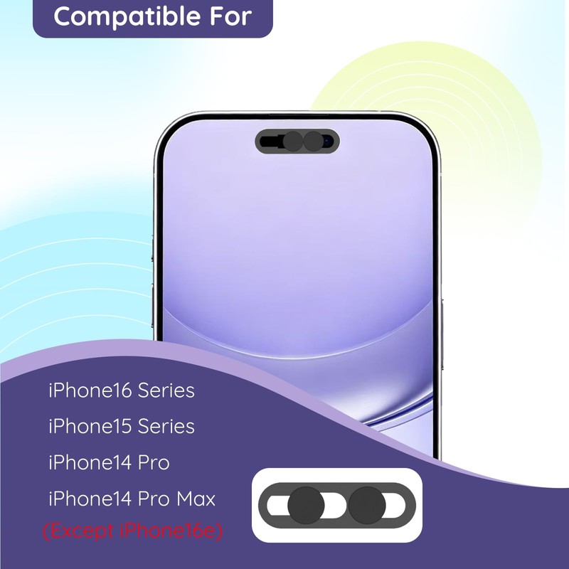 Front Camera Cover Compatible for 16 Pro Max/16 Pro /16Plus/16/15/15Plus/15