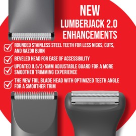 HAPPY NUTS Lumberjack 2.0 Men's Electric Body & Groin Hair Trimmer - Waterproof, Rechargeable Manscaping Kit with Foil Shaver - Ultra-Quiet Motor for Efficient Grooming (Green)