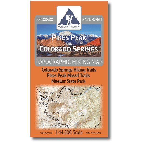 Outdoor Trail Maps Pikes Peak and Colorado Springs - Topographic Hiking Map (2020)