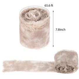 Preboun Halloween Mummy Bandage Wrap Bloody Gauze Zombie Makeup Props Creepy Costume Bandage Cosplay Party (Brown,65.6 ft X 7.87 Inch)