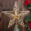 Suixing Christmas Tree Topper 9 INCH Wire Five-Pointed Star Treetop Party Supplies Xmas Decor Home Hotel Office Gold