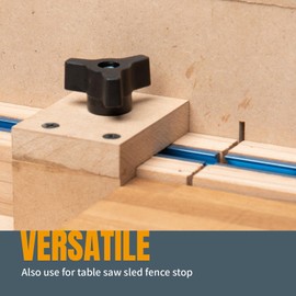 POWERTEC Toggle Clamp and T Track Knob Kit, Woodworking Tools for T Track| 4PK, 300 lbs Holding Capacity, 201B Quick Release Horizontal Clamps & Set of 10 T Track Bolts (72115)