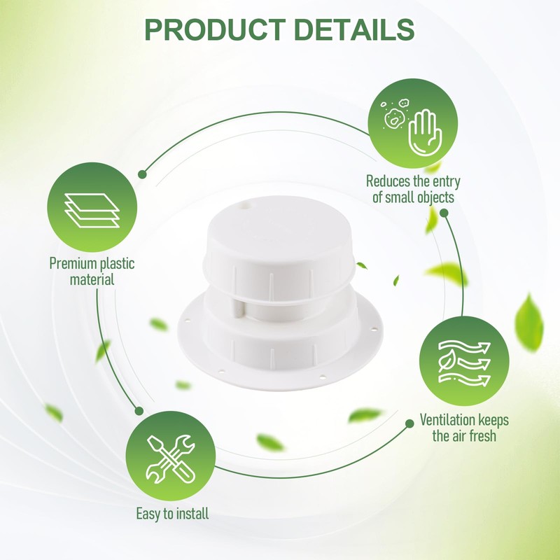 Janhemei RV Plumbing Vent Covers for Roof, 2 Pack White