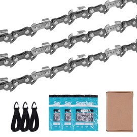 3 Pack 16 Inch Chainsaw Chain, 3/8" LP Pitch .050'' Gauge 56 Drive Links, 16 Inch Replacement Chain for Wood Cutting Pruning Trees