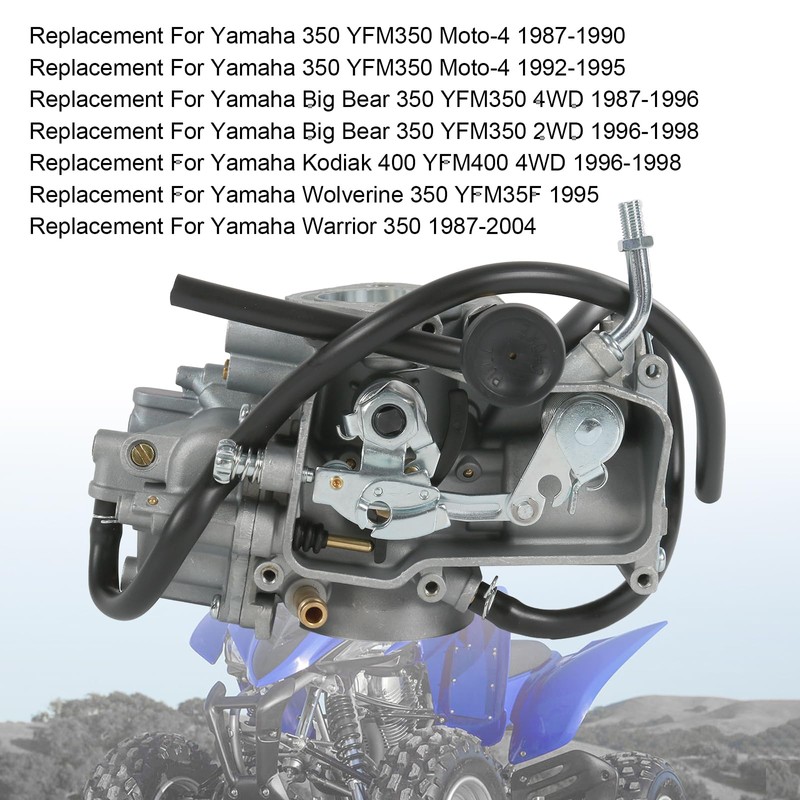 RUIANOMG Carburetor Replacement For Yamaha YFM350 Moto-4 1987-1990 1992-1995, Big
